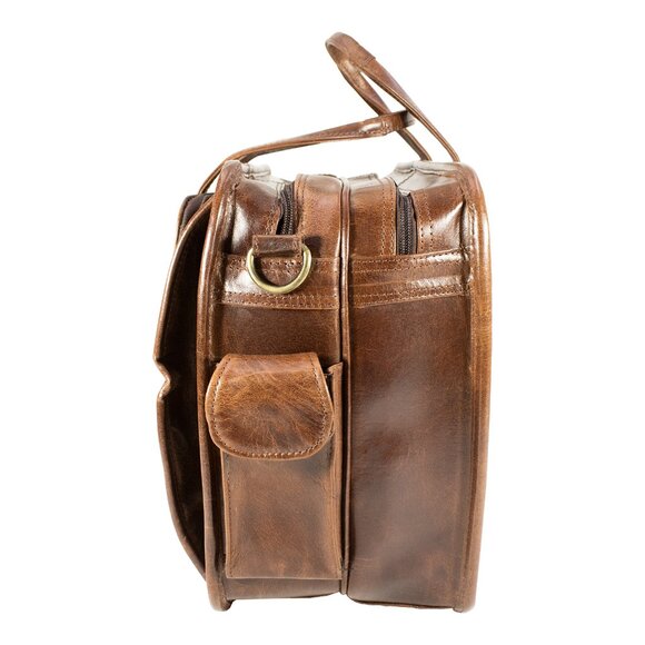 Genuine Leather Laptop Bag, Satchel Bag, Brown - Picture 8 of 16